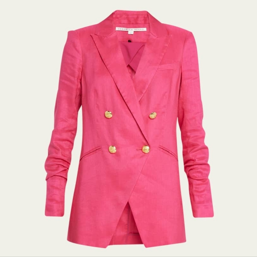 NWOT Veronica Beard Hirsh Pink Dickey Jacket Blazer Size 6 Celebrity Linen - Picture 7 of 16